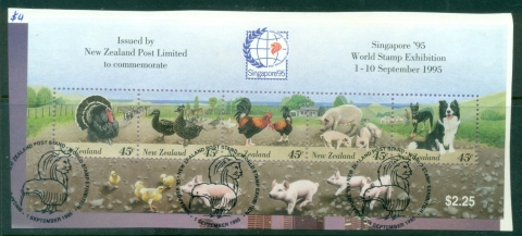 New-Zealand-1995-Farm-Animals-MS-on-piece-FDI