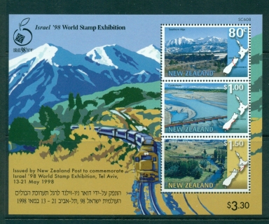 New-Zealand-1998-Trains-Israel-MS-MUH-Lot29868