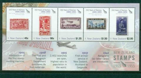 New-Zealand-2005-Stamp-Anniversary-MS-1955-MUH-Lot17681