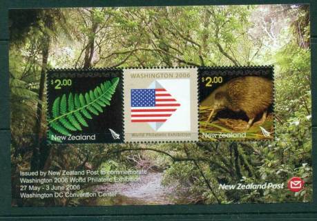 New-Zealand-2006-Washington-Stamp-Ex-MS-MUH-lot23407