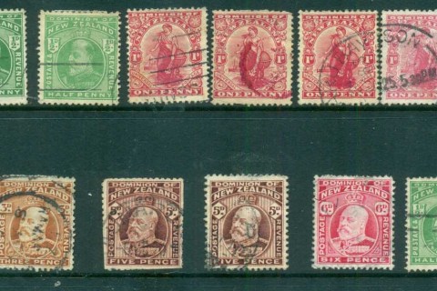 New-Zealand-1909-on-KEVII-Assorted-oddments-faults-FU-lot71529