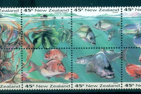 New-Zealand-1993-Fishing-Industry-Booklet-pane-10-labels-MUH-lot53177