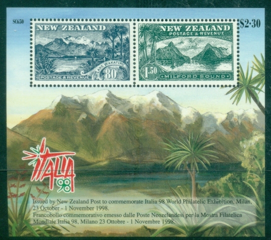 New-Zealand-1998-The-100th-Anniversary-of-the-1898-Pictorial-Stamps-Italia-98-MS-MUH