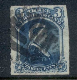 Newfoundland-1876-79-Queen-Victoria-rouletted-3c-FU