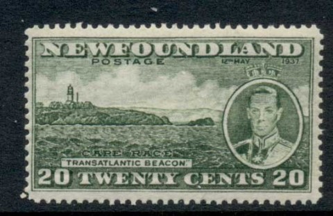 Newfoundland-1937-KGVI-Pictorial-20c-MUH