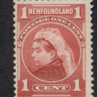 Newfoundland-1897-1901-1c-QV-carmine-rose-MLH