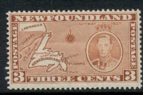 Newfoundland-1937-KGVI-Pictorial-3c-MUH