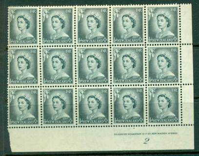 New Zealand 1954 QEII 1/2d Grey Plate 2 Block 15