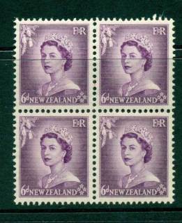 New Zealand 1954 QEII 6d Purple Block 4