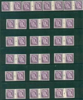 New Zealand 1954 QEII 6d Purple Coil #1-19 Upwards