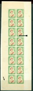 New Zealand 1954 QEII 9d Black & Green Corner Plate scratch, re-entry Block 16