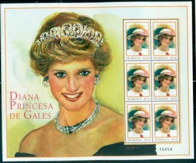 Nicaragua-1999 Princess Diana in Memoriam, Beautiful in Diamonds & Pearls MS