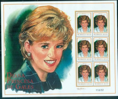 Nicaragua-1999 Princess Diana in Memoriam, A Touch of Elegance MS