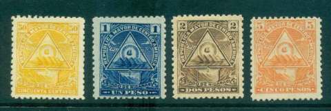 Nicaragua-1898-Coat-of-Arms-Wmk-Asst-4MH-lot43155