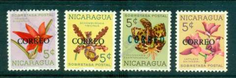 Nicaragua-1969-Orchids-Opt-Correo-U-lot43172