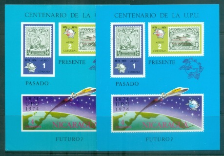 Nicaragua-1974-Centenary-of-UPU-2xMS-MUH-lot76368