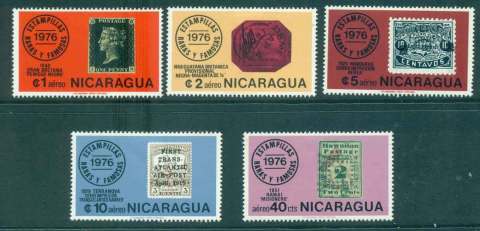 Nicaragua-1976-Stamps-on-Stamps-MLH-lot43233