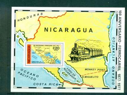 Nicaragua-1978-Train-railroad-MS-MUH-lot43195