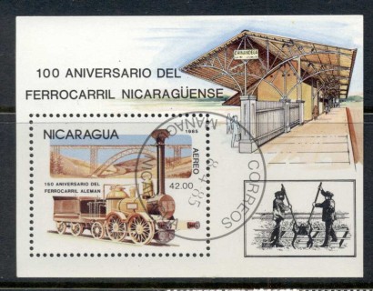 Nicaragua-1985-Trains-MS-CTO