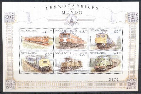 Nicaragua-1999-Trains-of-the-World-sheetlet-MUH-2