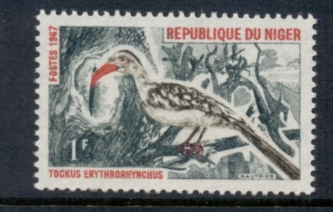 Niger 1967 Bird, Hornbill 1f