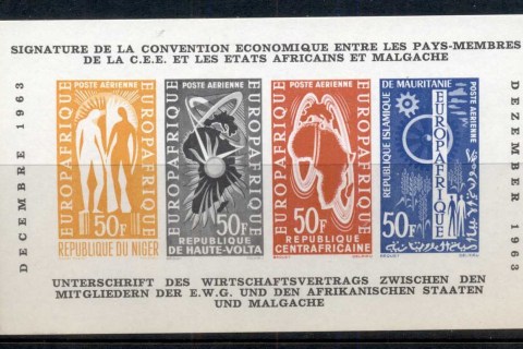 Niger 1963 Europ Afrique, Niger, Upper Volta, CAR, Mauritania MS