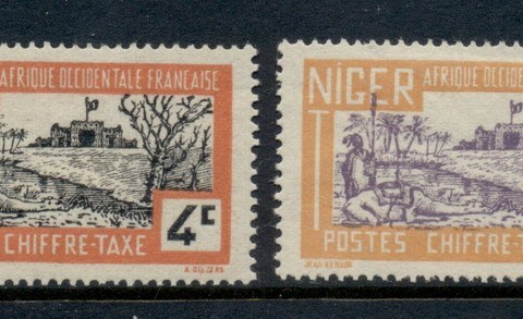 Niger 1927 Postage Dues Pictorial 2,4,5,10c