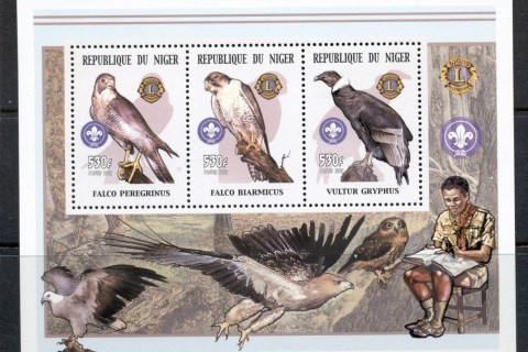 Niger 2002 Birds of Prey, Lions, Scouts MS