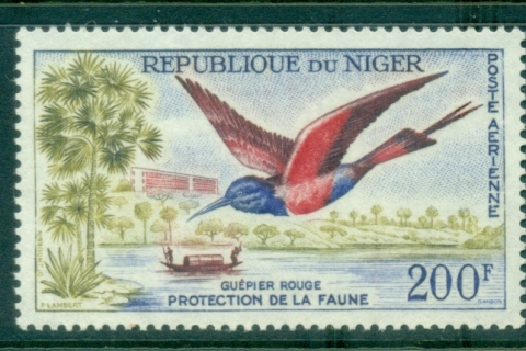 Niger 1961 Bird, Nubian Carmine Bee-eater