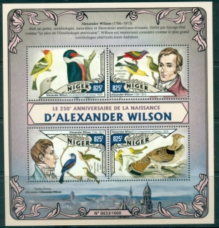 Niger-2016-Birds-Alexander-Wilson-250th-Birth-MS-MUH