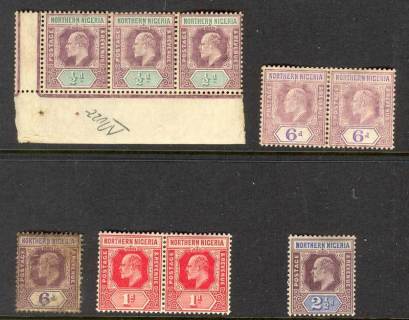 Nigeria-1900-05-KEVII-Tablet-Asst-tones-faults-Lot14773