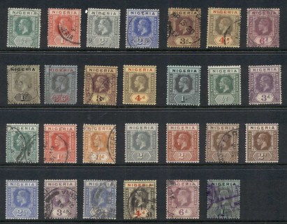 Nigeria-1914-33-KGV-Portraits-Assorted-MLH-FU