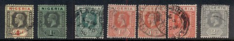 Nigeria-1914-on-Asst-KGV-keyplates-FU