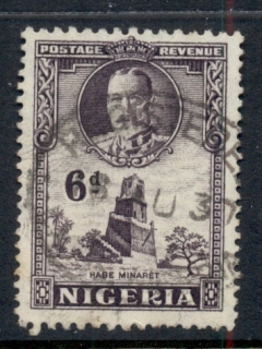 Nigeria-1936-KGV-Pictorial-6d-Minaret-at-Habe-FU