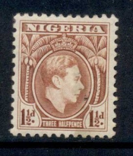 Nigeria-1938-51-KGVI-Pictorial-1-5d-KGVI-Portrait-red-brown-Perf-12-MLH