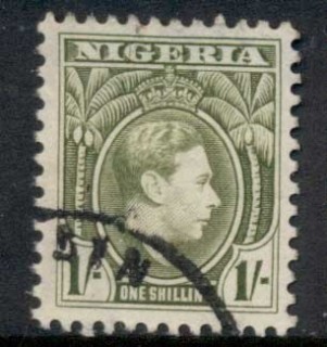 Nigeria-1938-51-KGVI-Pictorial-1-KGVI-Portrait-olive-green-Perf-11-5-FU