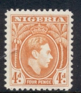 Nigeria-1938-51-KGVI-Pictorial-4d-KGVI-Portrait-orange-MUH