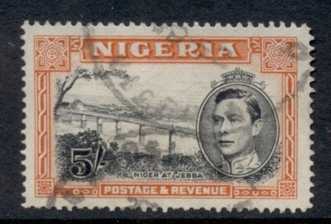 Nigeria-1938-51-KGVI-Pictorial-5-Niger-at-Jebba-Perf-14-FU