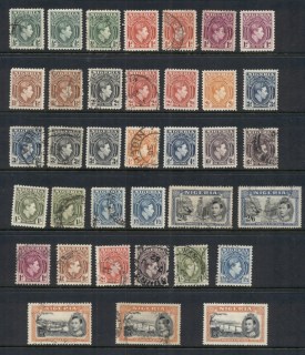 Nigeria-1938-51-KGVI-Pictorials-Assorted-inc-Perf-vars-MLH-FU