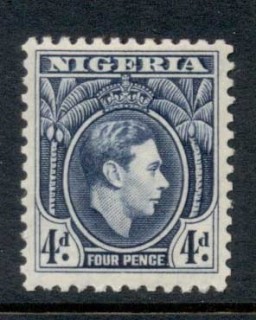 Nigeria-1944-KGVI-Pictorial-4d-KGVI-Portrait-dark-blue-MLH