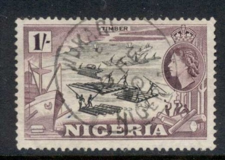 Nigeria-1953-QEII-Pictorial-1-Timber-FU