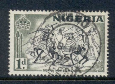 Nigeria-1953-QEII-Pictorials-Borun-Horsemen-1d-FU