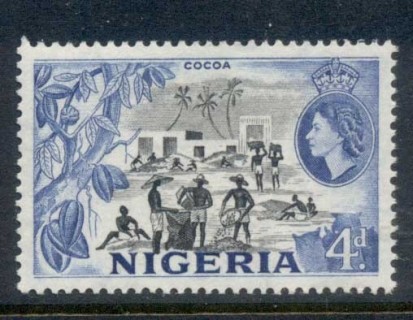 Nigeria-1953-QEII-Pictorials-Cocoa-Industry-4d-MUH