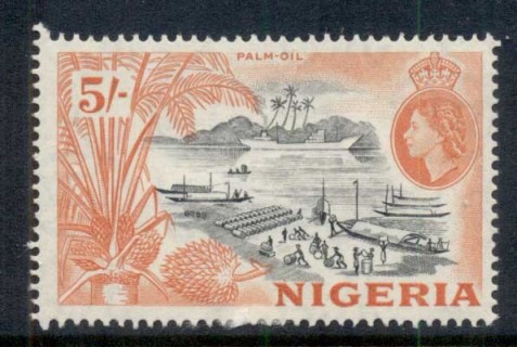 Nigeria-1953-QEII-Pictorials-Loading-Palm-Oil-5-MUH