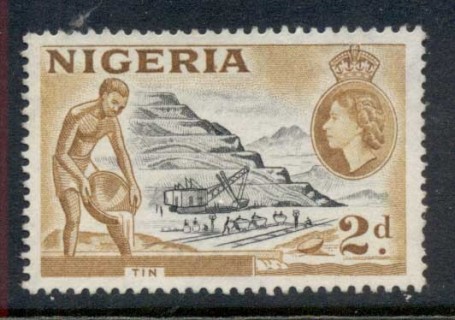 Nigeria-1953-QEII-Pictorials-Mining-Tin-2d-FU