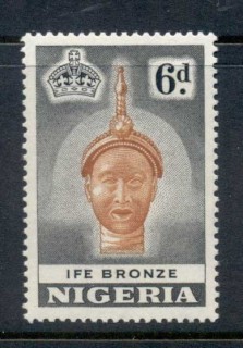 Nigeria-1953-QEII-Pictorials-Olokun-Head-6d-MUH