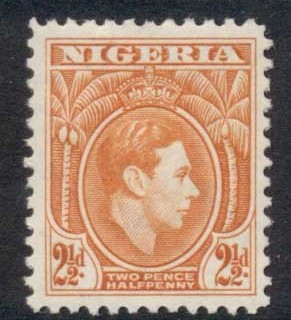Nigeria-1938-51-KGVI-Pictorial-2-5d-KGVI-Portrait-orange-MLH