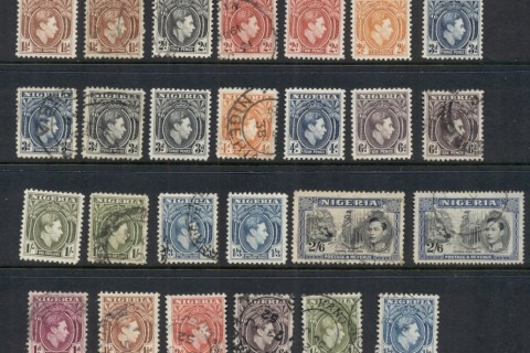 Nigeria-1938-51-KGVI-Pictorials-Assorted-inc-Perf-vars-MLH-FU