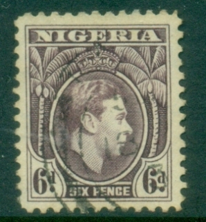 Nigeria-1938-51-KGVI-Portrait-6d-brown-violet-Perf-12-FU
