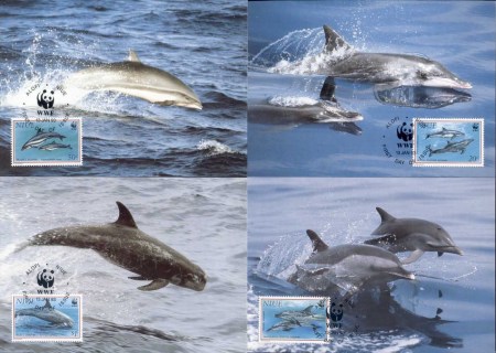 Niue-1993 WWF Pacific Dolphins Maxicards